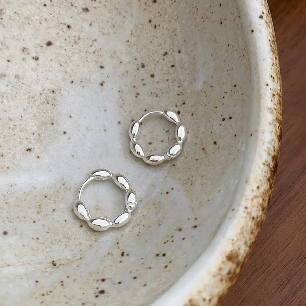 Olive Branch Hoop Earrings – 925 Sterling Silver