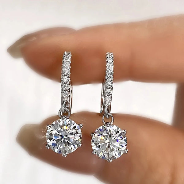 1CT Moissanite Hoop Earrings – Certified 925 Sterling Silver