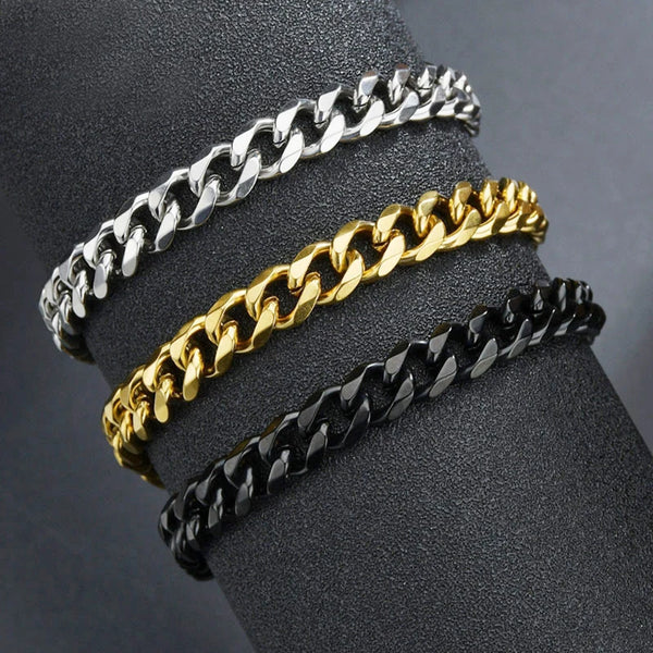 Cuban Chain Bracelet – Stainless Steel Unisex Design