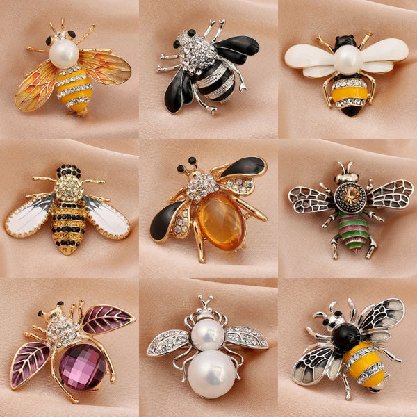 Pearl Bee Brooch Pin – Gold Zinc Alloy with Imitation Pearl