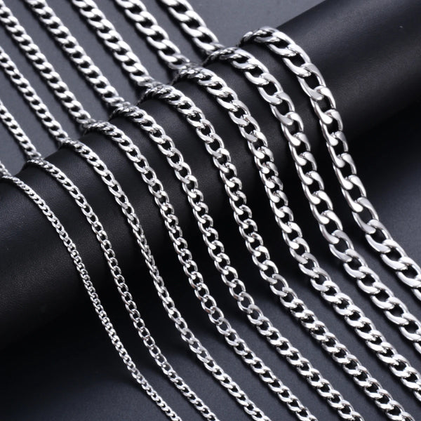 Cuban Link Chain Necklace – 3mm to 7.5mm Stainless Steel